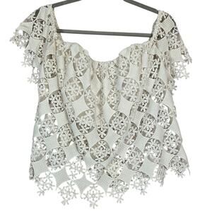 Haute Monde Y2K Fairy Floral Lace Cream Top Size M Wire Corset Lining Coquette